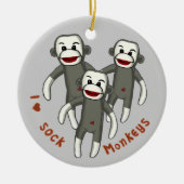 Ik hou van Sock Monkeys ornament (Voorkant)