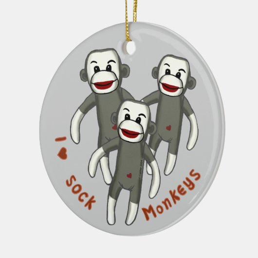Ik hou van Sock Monkeys ornament (Links)