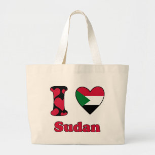 Ik hou van Soedan Grote Tote Bag