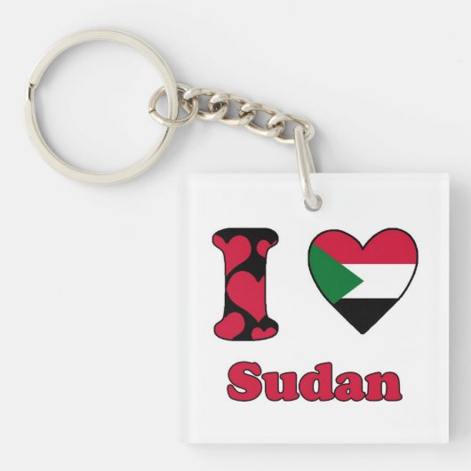 Ik hou van Soedan Sleutelhanger (voorkant)