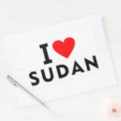 Ik hou van Soedanese landen zoals harttoerisme Rechthoekige Sticker (Envelop)