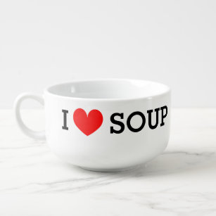 Ik hou van soep. Funny bowl mok voor soep-liefhebb