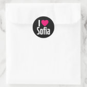 Ik hou van Sofia K He I He I He Sofia Ronde Sticker (Tas)