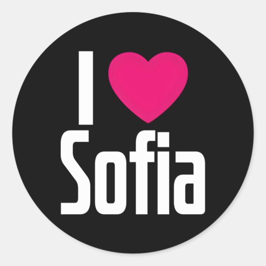 Ik hou van Sofia K He I He I He Sofia Ronde Sticker (Voorkant)