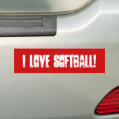 Ik hou van softbal muur / laptop / auto Bumperstic Bumpersticker (Op auto)