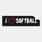 Ik hou van Softball Bumpersticker (Voorkant)