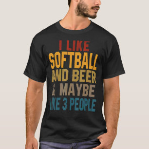 Ik hou van Softball en beer Softball Coach papa Ma T-shirt