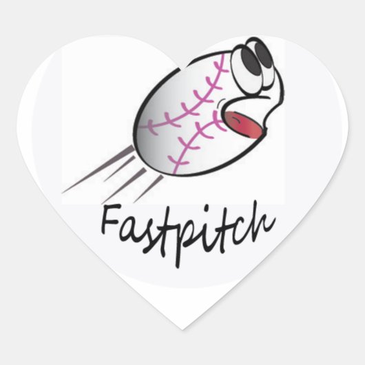 Ik hou van Softball Hart Sticker (Voorkant)