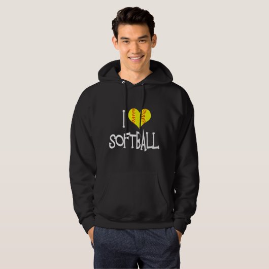 Ik hou van Softball Hoodie (Voorkant volledig)