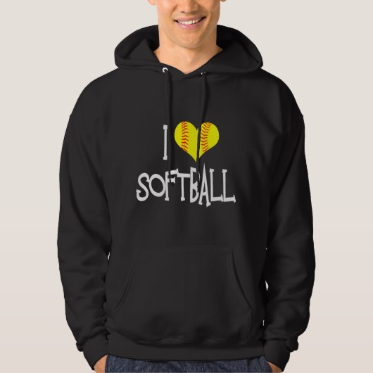 Ik hou van Softball Hoodie (Voorkant)