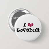 Ik hou van Softball Ronde Button 5,7 Cm (Voorkant /achterkant)