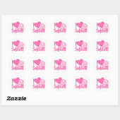 Ik hou van Softball Roze Ronde Sticker (Vel)