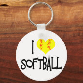 Ik hou van softball sleutelhanger (Voorkant)