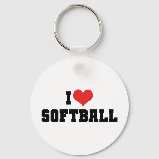 Ik hou van Softball Sleutelhanger (Voorkant)