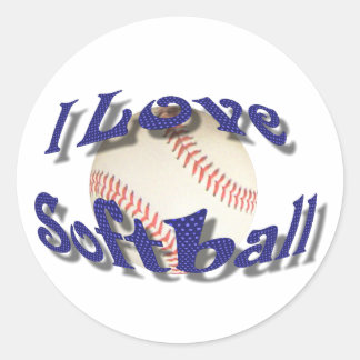 IK HOU VAN SOFTBALL-STICKER RONDE STICKER