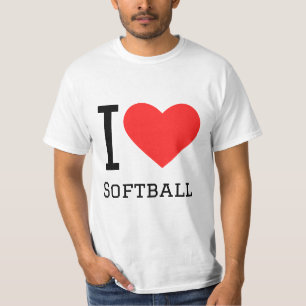 Ik hou van softball t-shirt