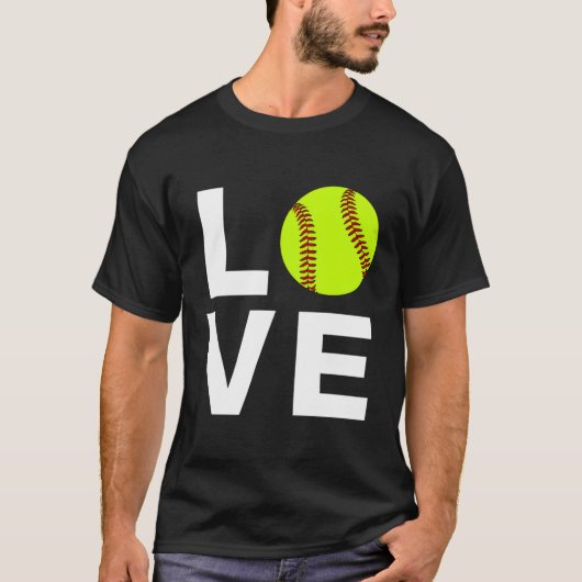 Ik hou van Softball T-shirt (Voorkant)
