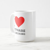 Ik hou van software engineering koffiemok (Voorkant links)