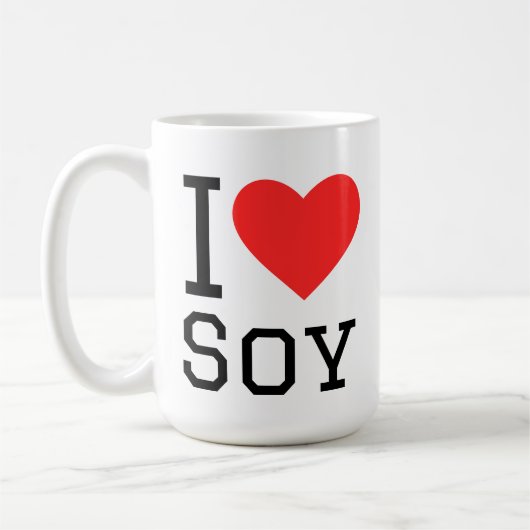Ik hou van soja koffiemok (Links)
