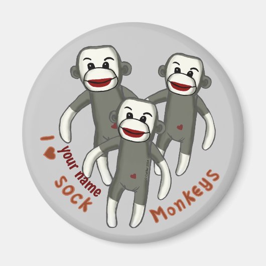 Ik hou van sokkenapen magneet (Voorkant)