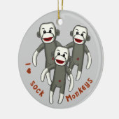 Ik hou van sokkenapen ornament (Links)