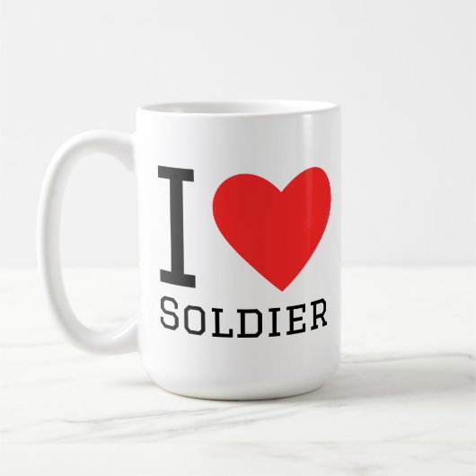 Ik hou van soldaat koffiemok (Links)