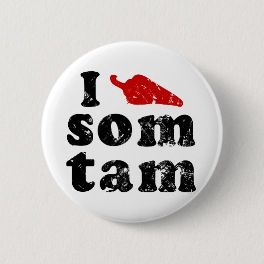 Ik hou van Som Tam ❤ Thai Isaan Food Ronde Button 5,7 Cm (Voorkant)