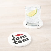 Ik hou van Som Tam ❤ Thais Isaan eten Zandsteen Onderzetter (Zijkant)