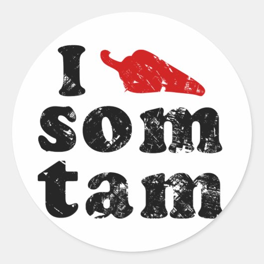Ik hou van Som ❤ Thai Isaan Laos Ronde Sticker (Voorkant)