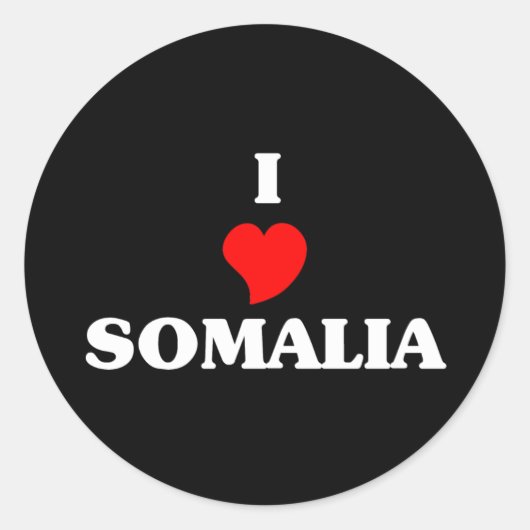 Ik hou van Somalië Ronde Sticker (Voorkant)