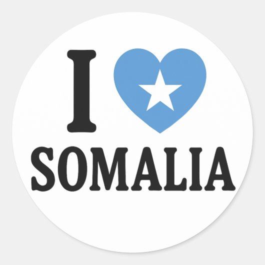 Ik hou van Somalië Ronde Sticker (Voorkant)