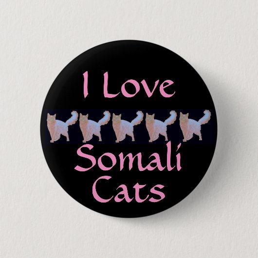 Ik hou van Somalische katten Ronde Button 5,7 Cm (Voorkant)