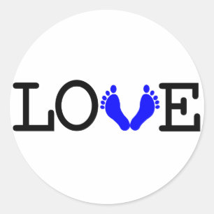Ik hou van sommige baby's - blauw ronde sticker