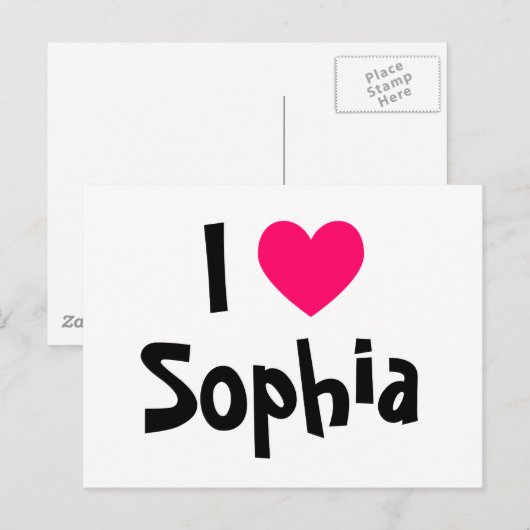 Ik hou van Sophia Briefkaart (Voorkant / Achterkant)