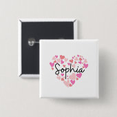 Ik hou van Sophia Vierkante Button 5,1 Cm (Voorkant /achterkant)