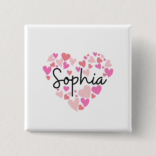 Ik hou van Sophia Vierkante Button 5,1 Cm (Voorkant)