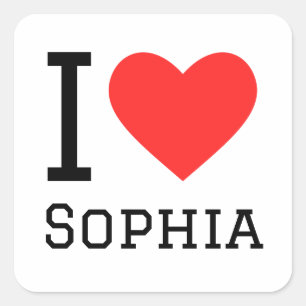 Ik hou van Sophia Vierkante Sticker