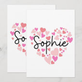 Ik hou van Sophie Bedankkaart (Voorkant / Achterkant)