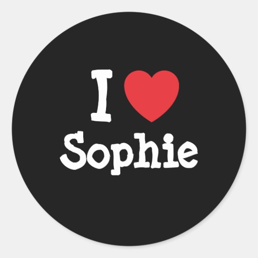 Ik hou van Sophie hart T-Shirt Ronde Sticker (Voorkant)