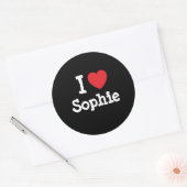 Ik hou van Sophie hart T-Shirt Ronde Sticker (Envelop)