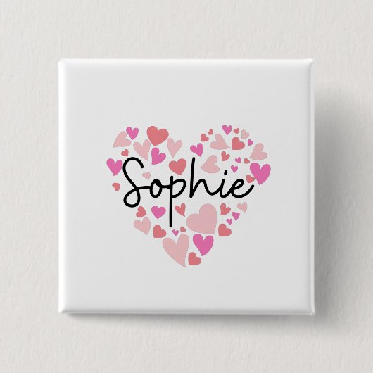 Ik hou van Sophie Vierkante Button 5,1 Cm (Voorkant)