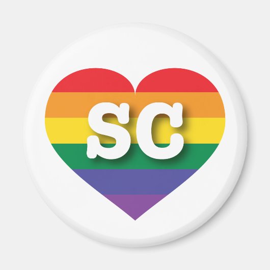 Ik hou van South Carolina Gay Pride Rainbow Heart Magneet (Voorkant)
