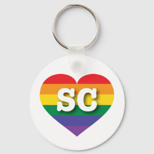 Ik hou van South Carolina Gay Pride Rainbow Heart Sleutelhanger