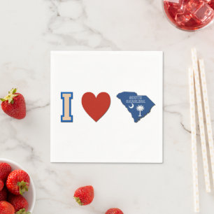 Ik hou van South Carolina Heart State Flag Party Servetten