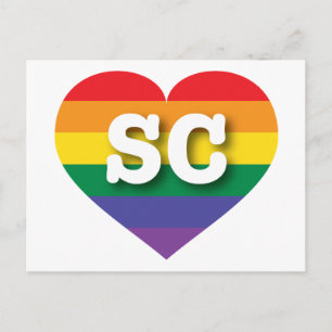 Ik hou van South Carolina Rainbow Heart Briefkaart