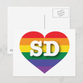 Ik hou van South Dakota Rainbow Heart Briefkaart (Voorkant / Achterkant)