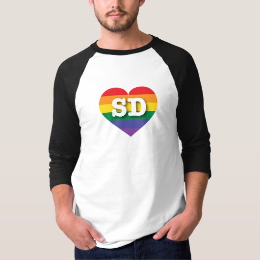 Ik hou van South Dakota Rainbow Heart T-shirt (Voorkant)