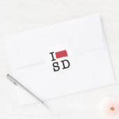 Ik hou van South Dakota Ronde Sticker (Envelop)