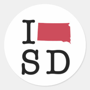 Ik hou van South Dakota Ronde Sticker