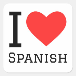 Ik hou van Spaans Vierkante Sticker